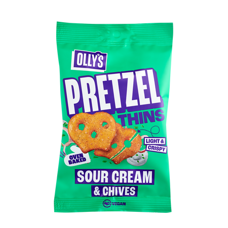 Olly's Sour Cream & Onion Pretzel Thins 35g